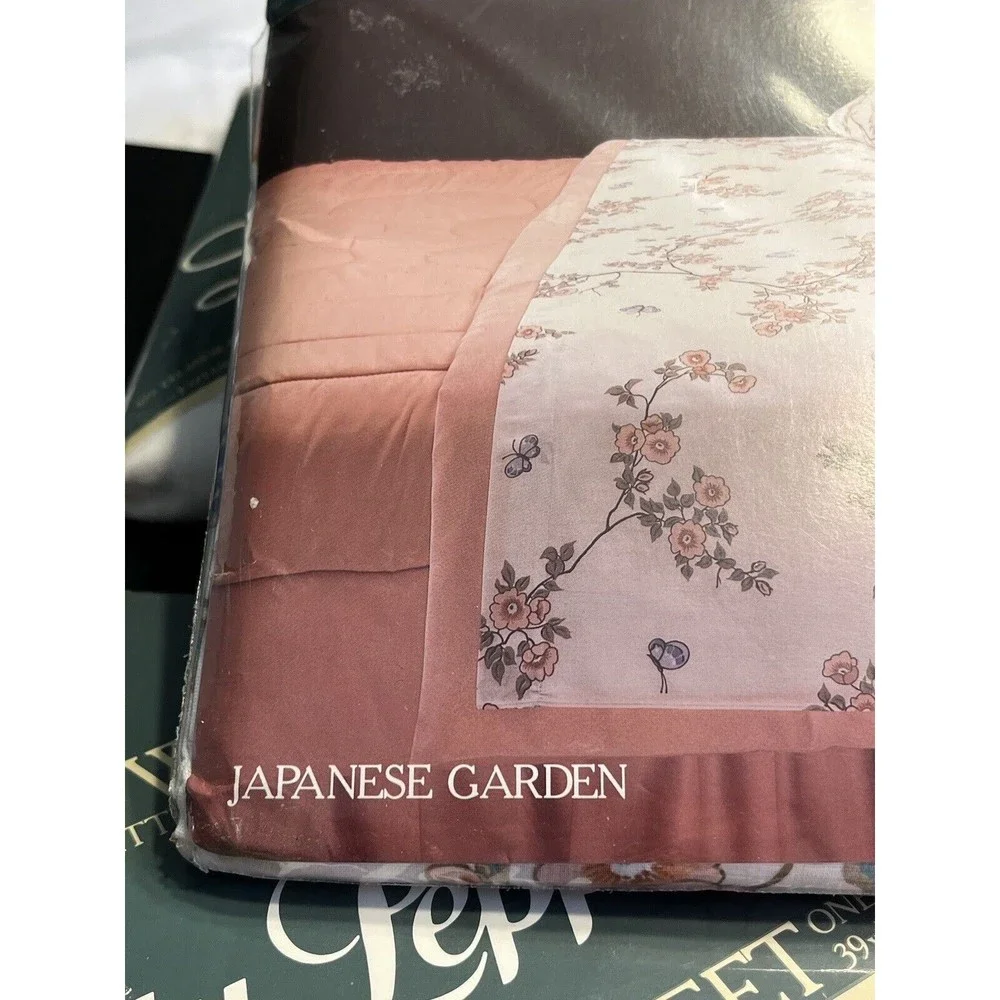 3 NOS Vtg Lady Pepperrel Floral Japanese Garden Twin Sheets USA